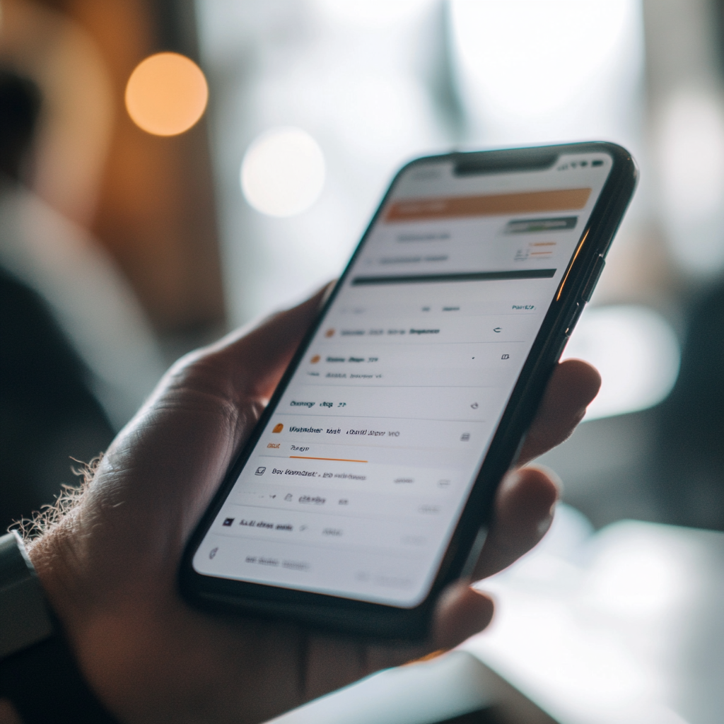 A closeup of a person checking their mobile banking application | Source: Midjourney