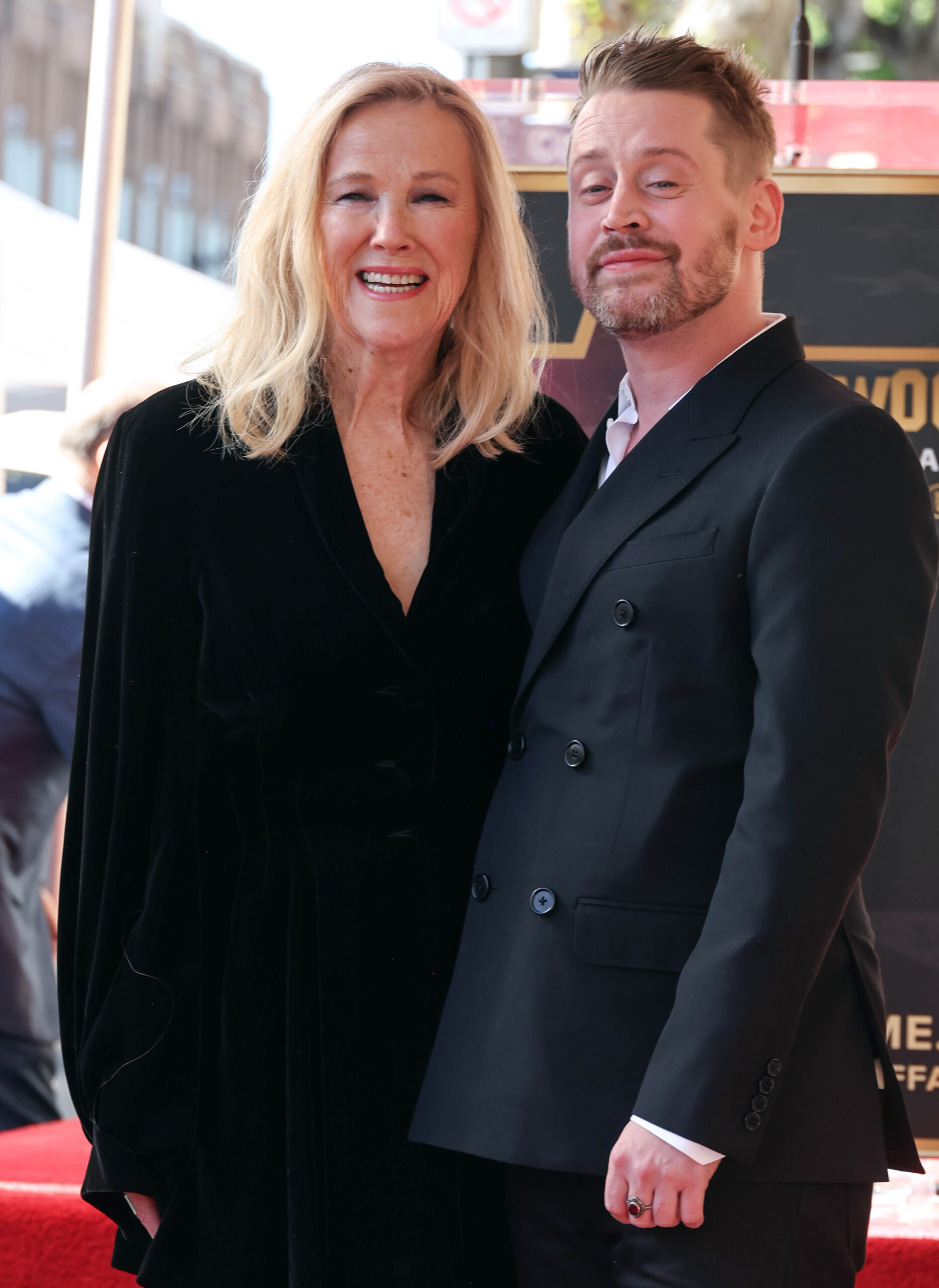 Catherine O'Hara and Macaulay Culkin at the Hollywood Walk of Fame