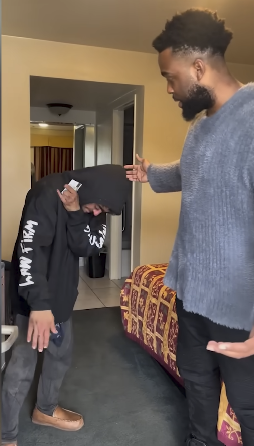 The actor with his former costar Daniel Curtis Lee