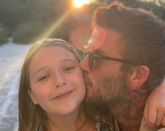 David also included a close-up photo with Harper, the youngest of the Beckham children. Family moments like these formed the backbone of a tribute he described as celebrating his "most important job."