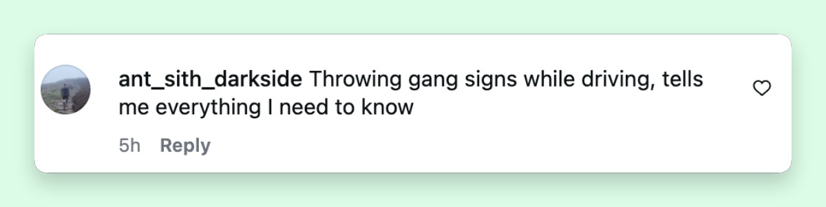 Several online users thought the gestures meant something else. This screenshot also shows a netizen's comment about Karmelo Anthony's grandmother's hand gestures on June 10, 2026