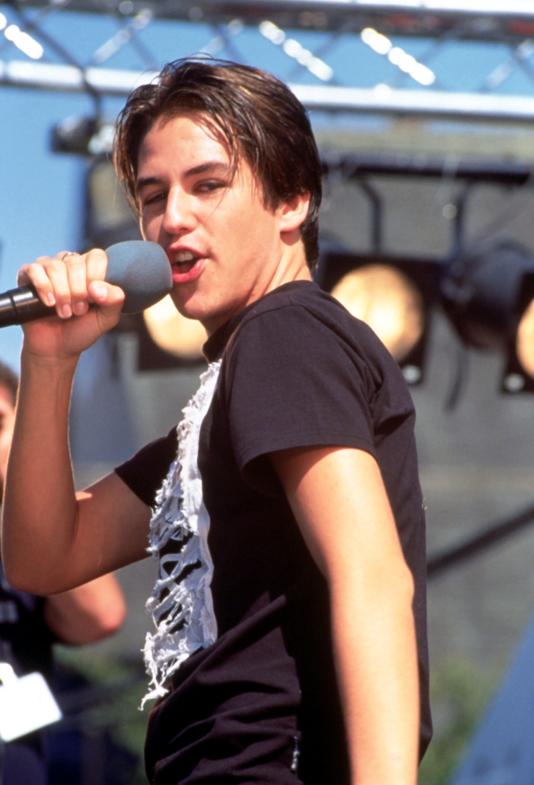 The singer performing live in 1997