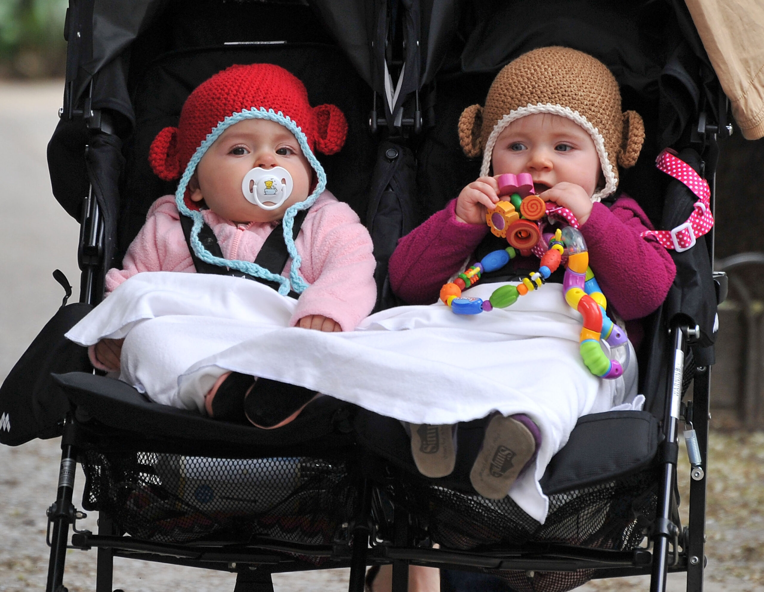 Marion Broderick and Tabitha Broderick photographed at a Manhattan playground on April 16, 2010, in New York City.