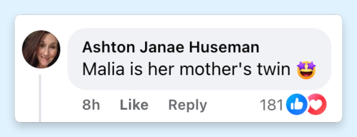 Some netizens didn't care about clothes, they focused on who the girls resembled. Here's a comment comparing Malia Obama to Michelle Obama.