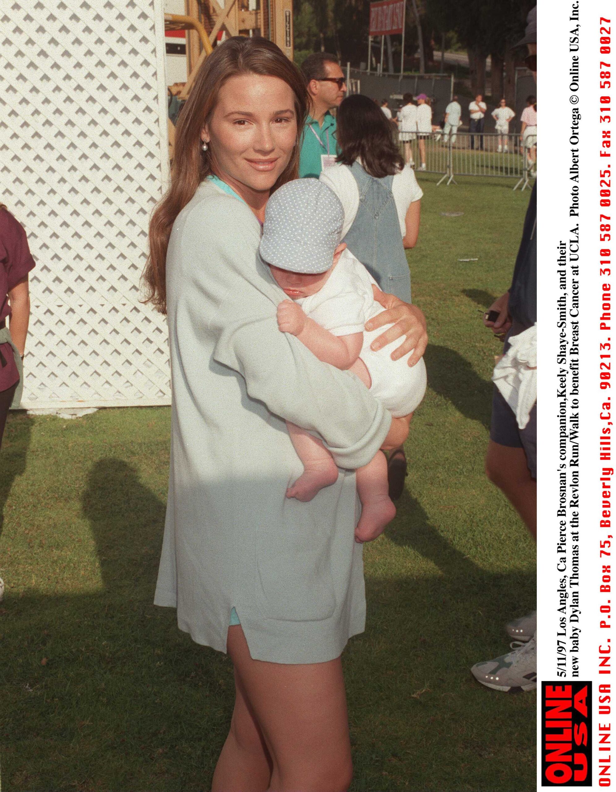 Keely Shaye Smith and Dylan Thomas at the Revlon Run/Walk on May 12, 1997
