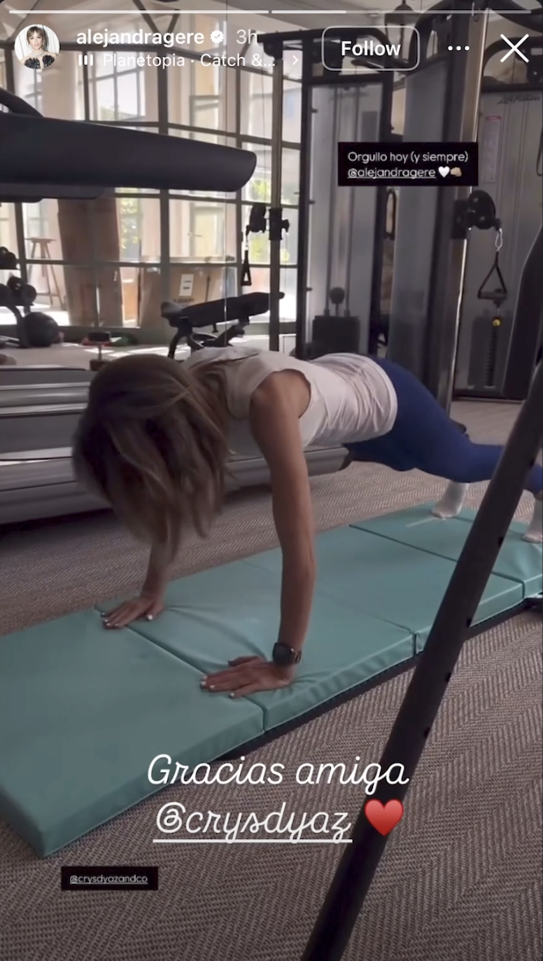 Silva completes a floor workout in the family's gym, where large windows fill the space with natural light and overlook the surrounding grounds.