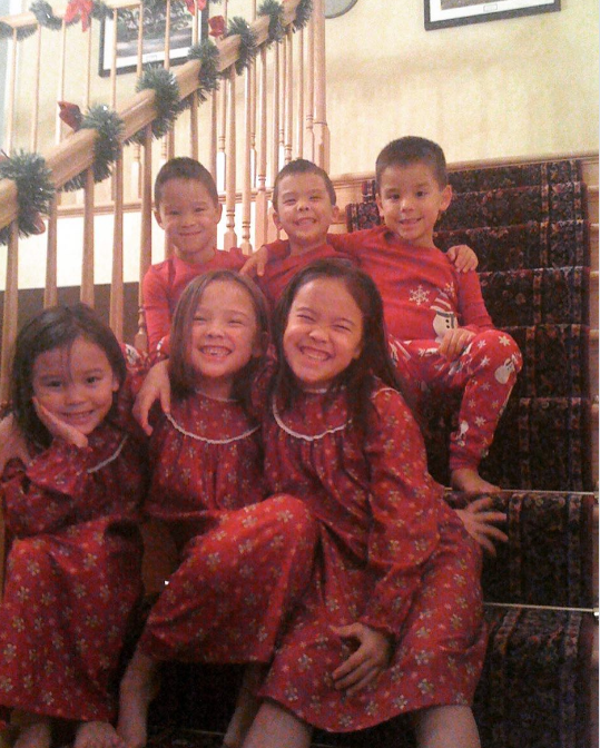 The children eventually grew up and moved on to the next chapters of their lives, but their mom's social media still features tons of their childhood images. In this photo, they posed in Christmas pajamas on December 19, 2017.