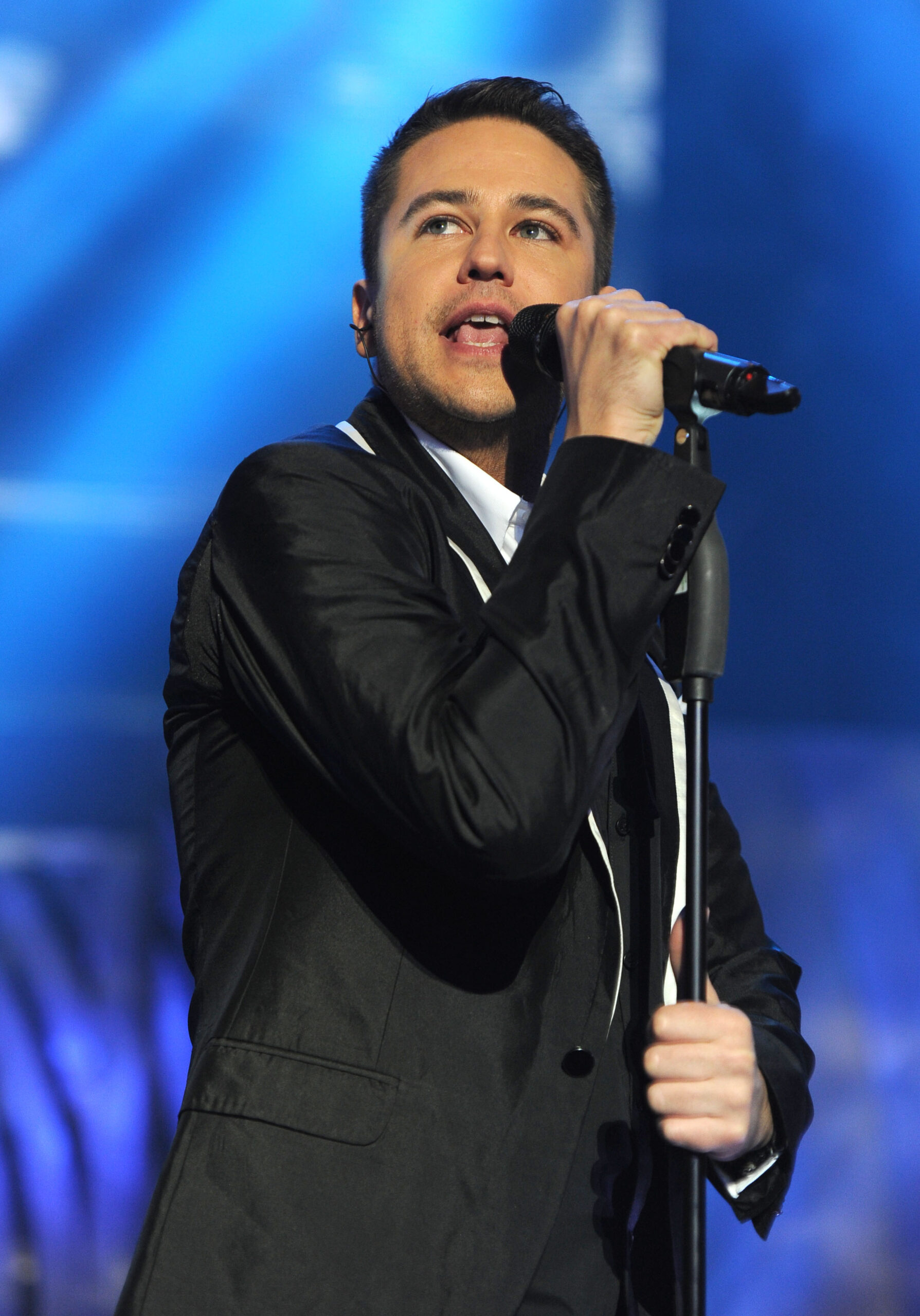 The singer at the Big Reunion Concert at Hammersmith Apollo in London, Britain, on February 21, 2014