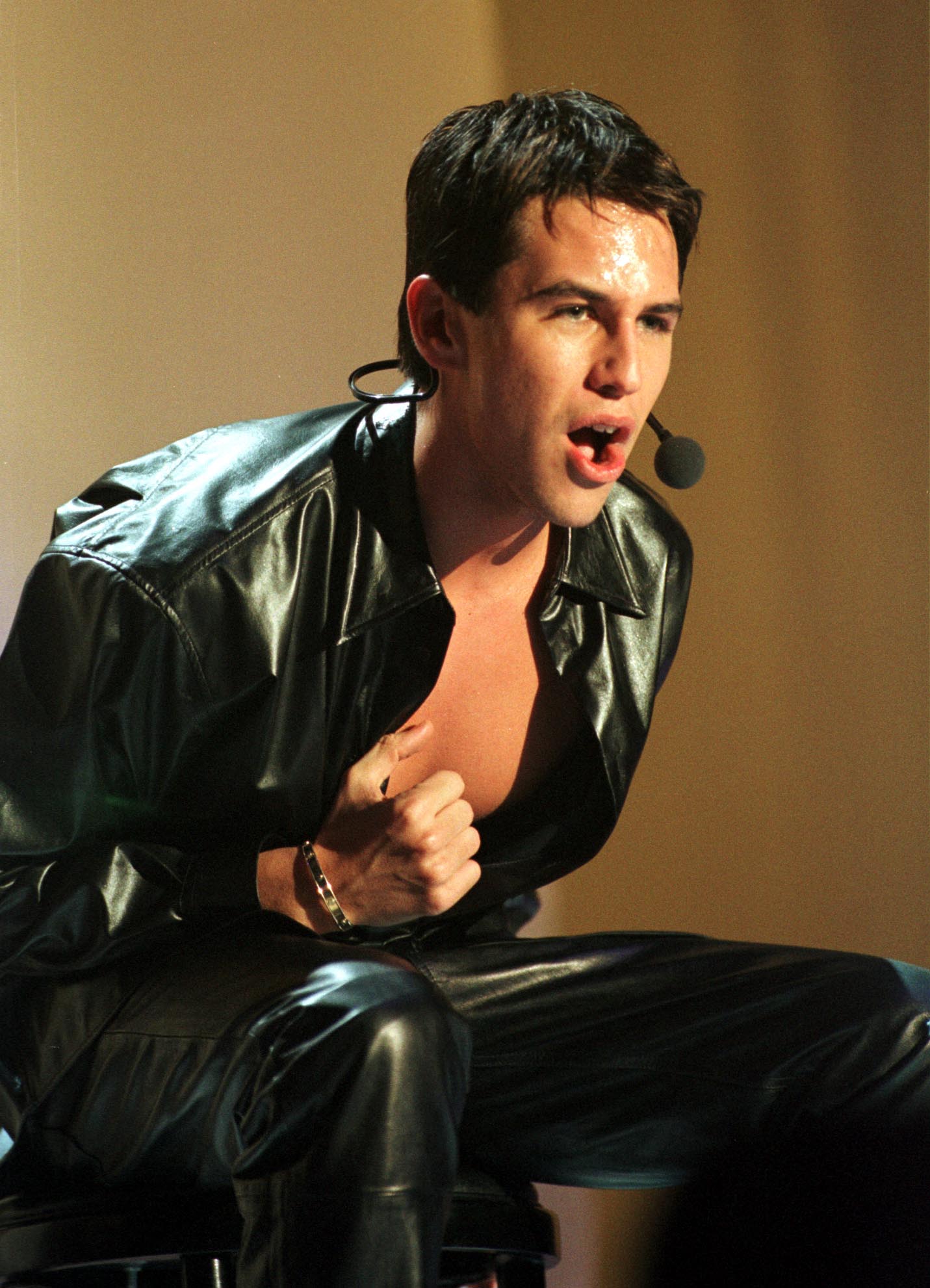 The singer at the Childline Concert in the Point Theatre Dublin on January 23, 1999