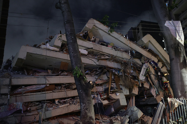 A heavily damaged apartment building stands in the Los Palos Grandes neighborhood after a magnitude 7.2 earthquake struck Venezuela and other parts of the Caribbean on June 24, 2026, in Caracas, Venezuela.