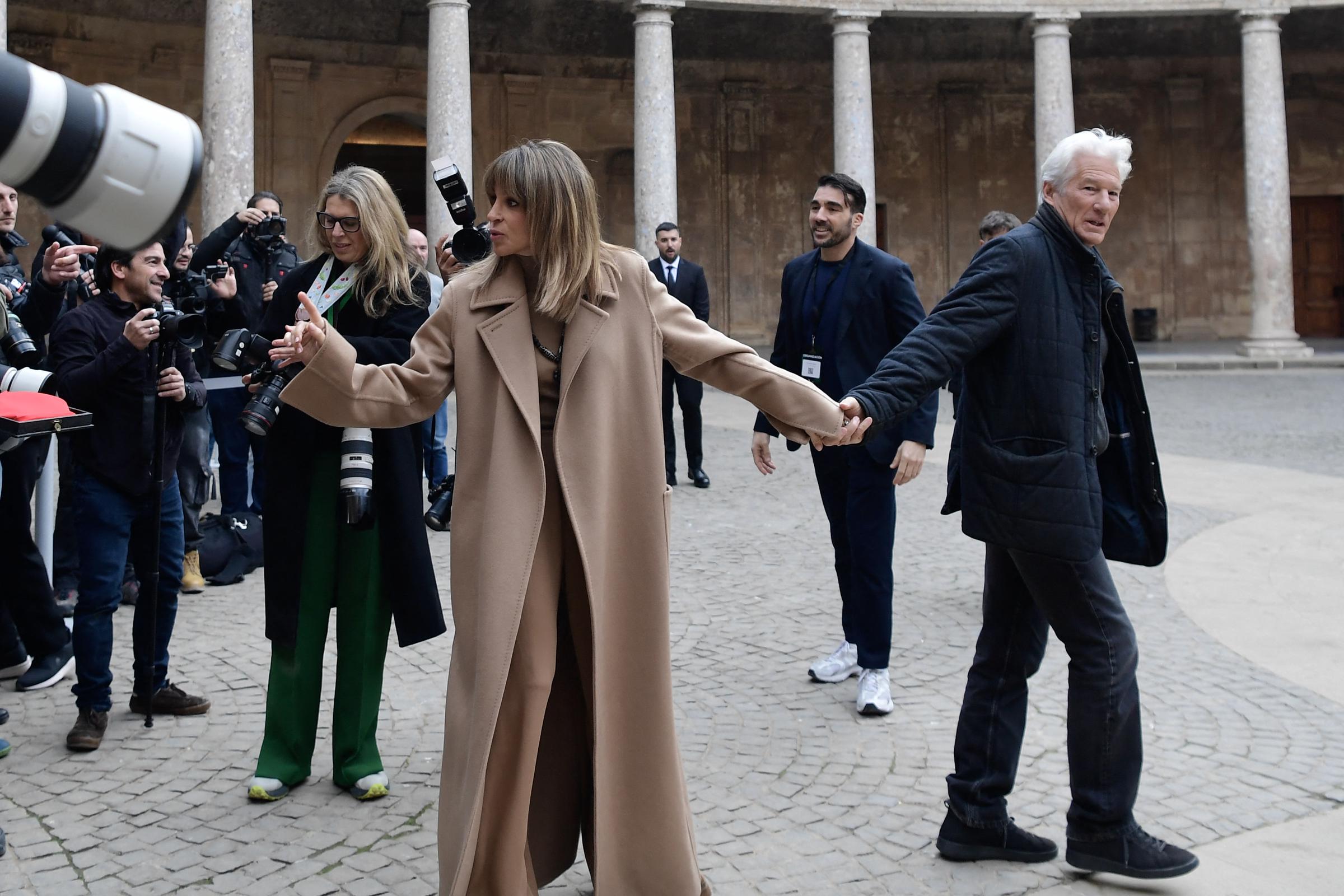 Richard Gere and Alejandra Silva arrived hand in hand at a Goya Awards event in Granada in February 2025. Gere has said moving to Spain was partly a way to give Silva the same opportunity to live near her family and culture that she had given him in the United States.