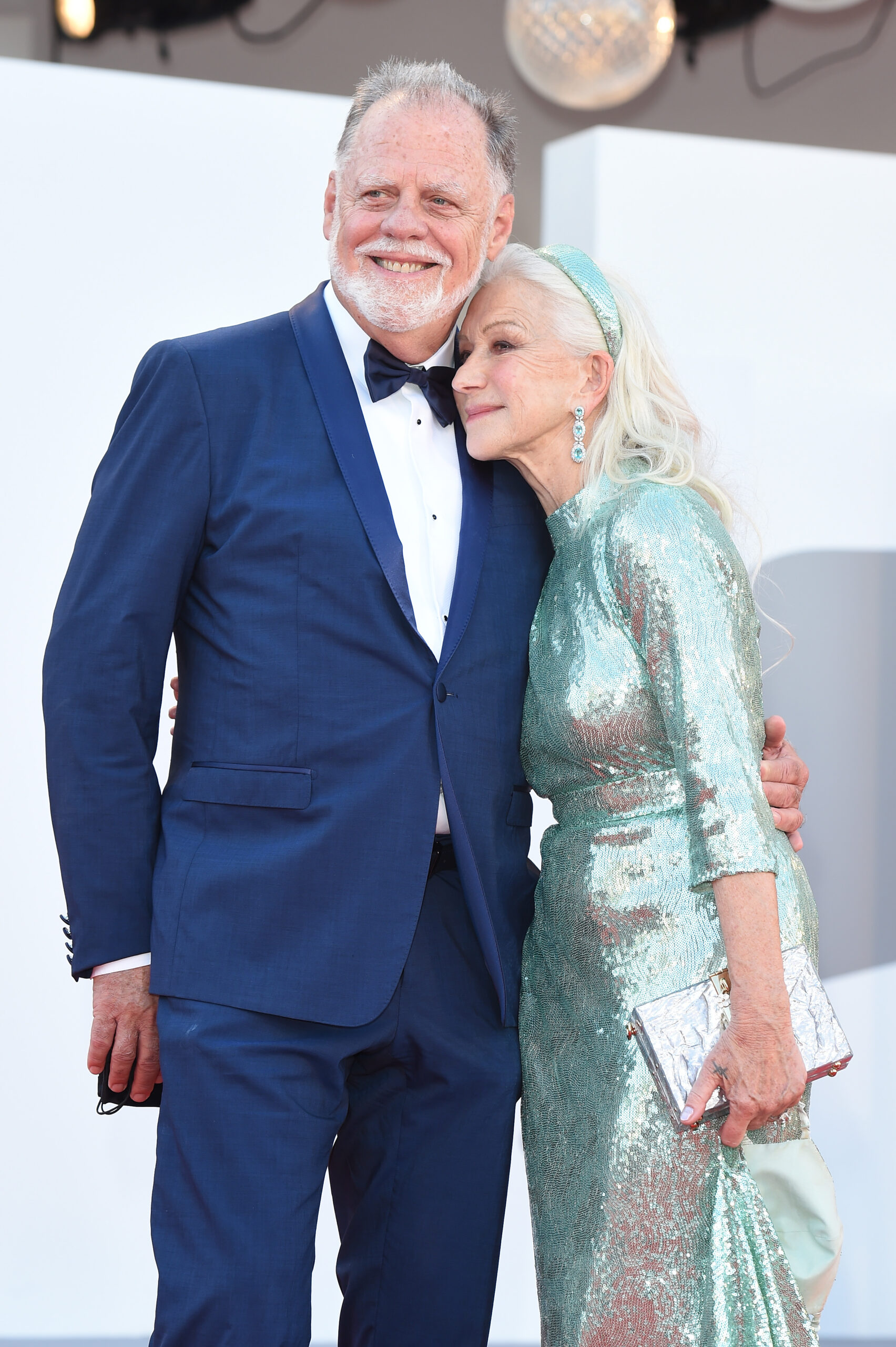 Taylor Hackford and Helen Mirren at the red carpet for the movie "Madres Paralelas" during the 78th Venice International Film Festival, on September 1, 2021, in Venice, Italy