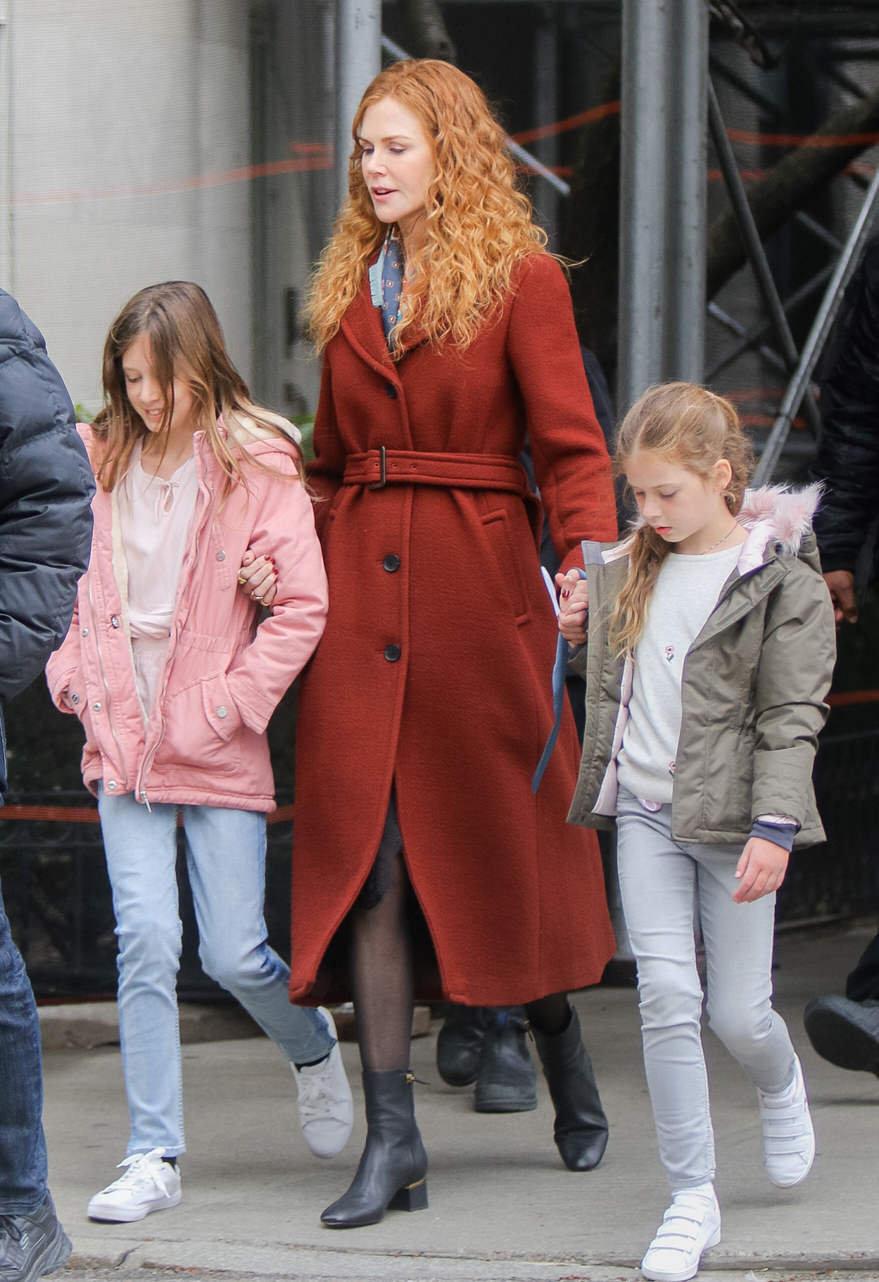 Nicole Kidman spotted out with her daughters, Sunday and Faith Kidman-Urban, in New York City on March 29, 2019.