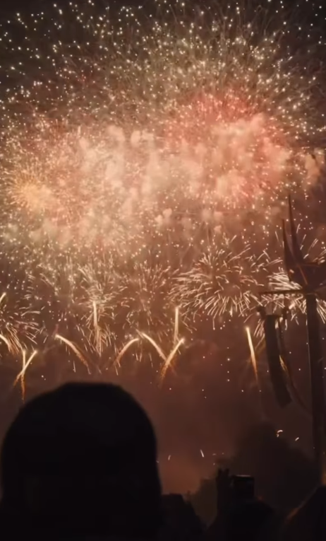 Fireworks light up the night sky at Hellfest during festivities surrounding the unveiling of Ozzy Osbourne's "Prince of Darkness" monument, as seen in Jack Osbourne's June 19, 2026, Instagram post.
