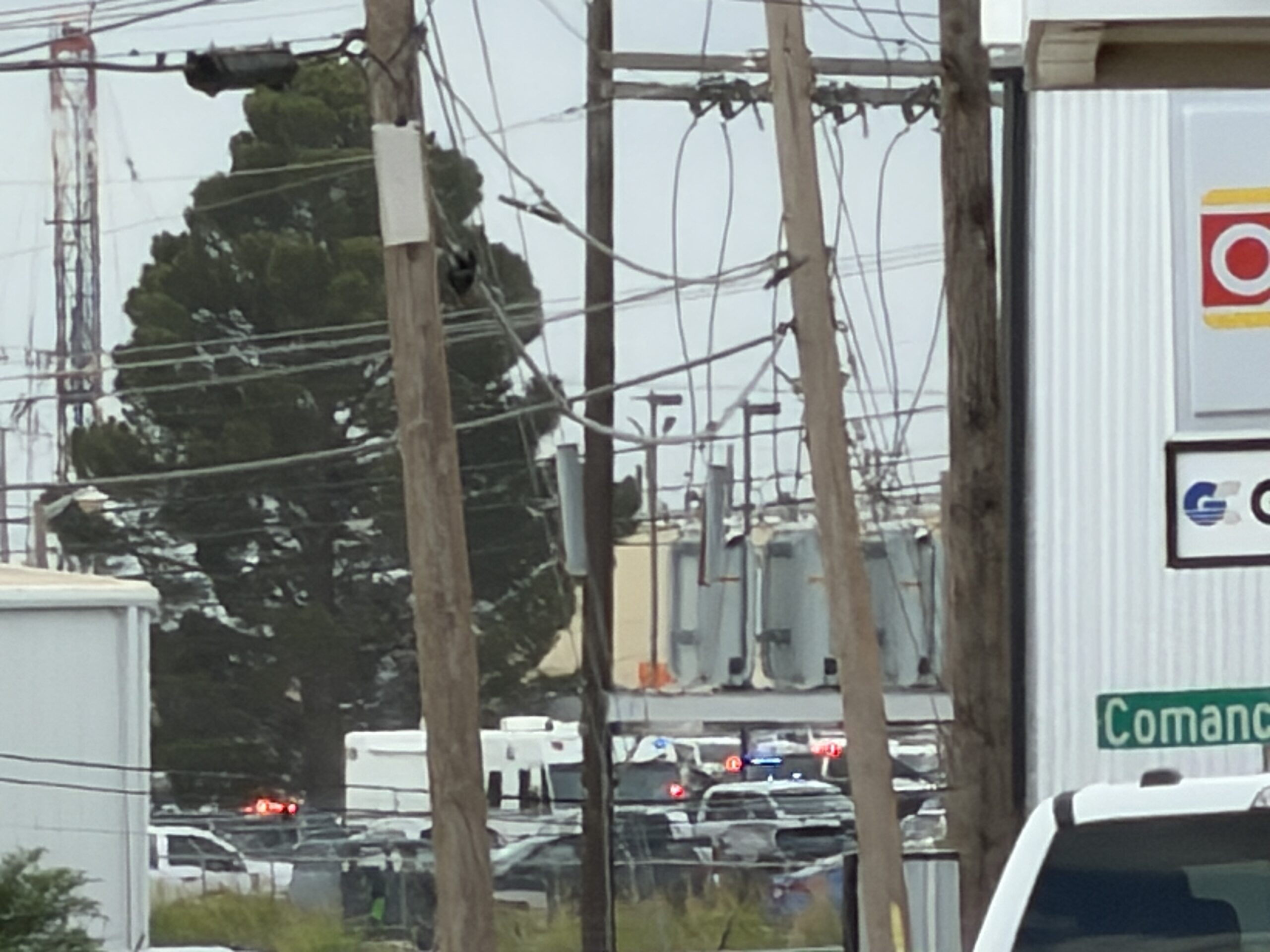 Ambulances were seen at the area. In this photo, law enforcement officers attended the scene of an active shooter investigation on West Wall Street on June 12, 2026, in Midland, Texas.