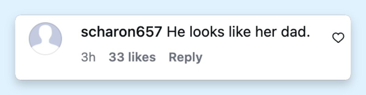 Not everyone online reacted with softness, as some commenters focused on the couple's age difference and appearance. One Instagram user bluntly wrote, "He looks like her dad."