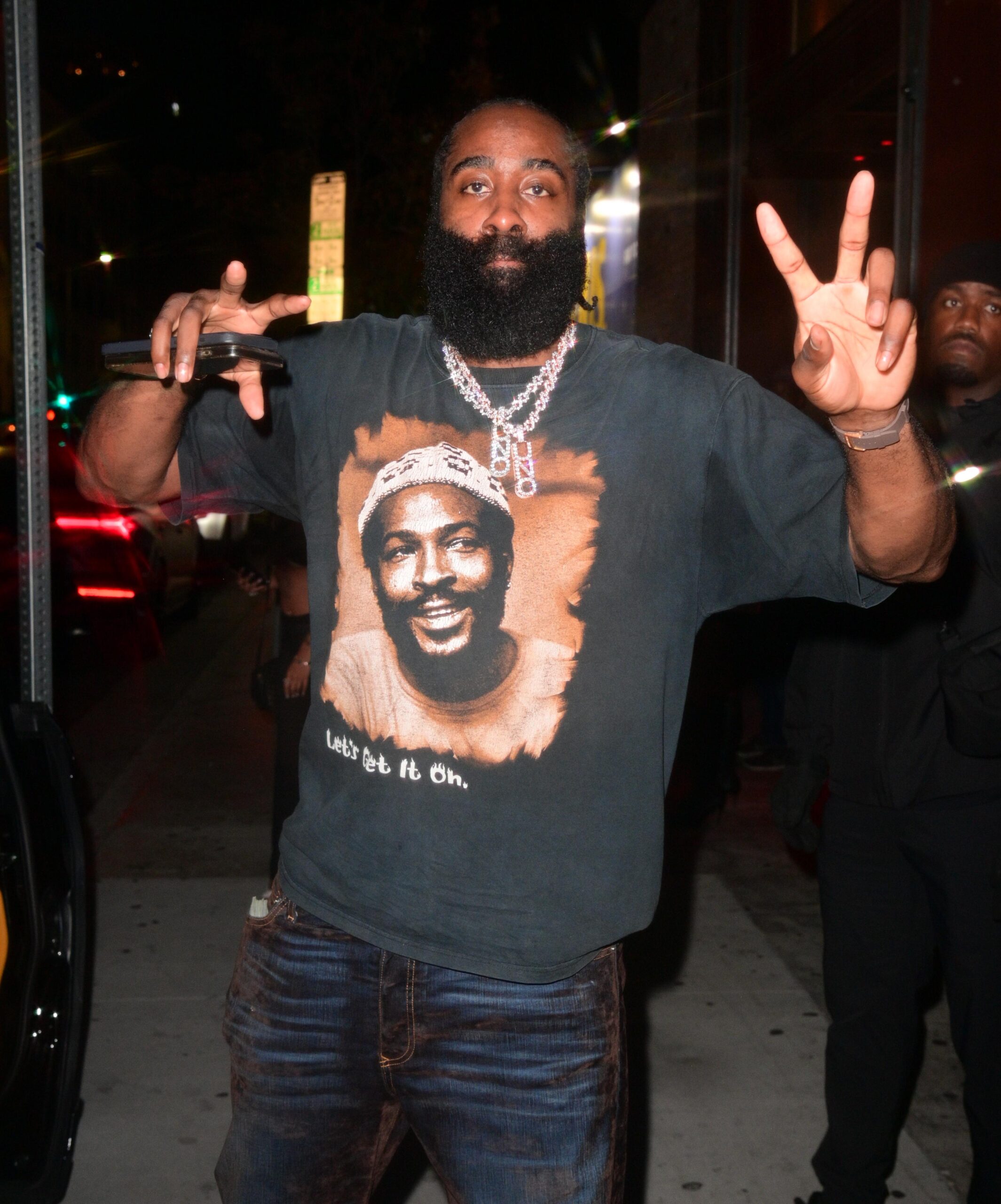James Harden poses for a photo on June 27, 2024.