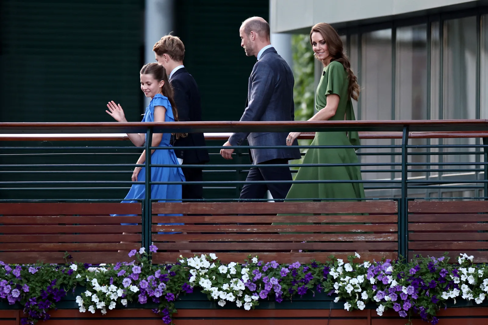 The family left Centre Court after watching Jannik Sinner defeat Alexander Zverev to win his first Wimbledon title. Catherine later returned to the court for the trophy presentation.