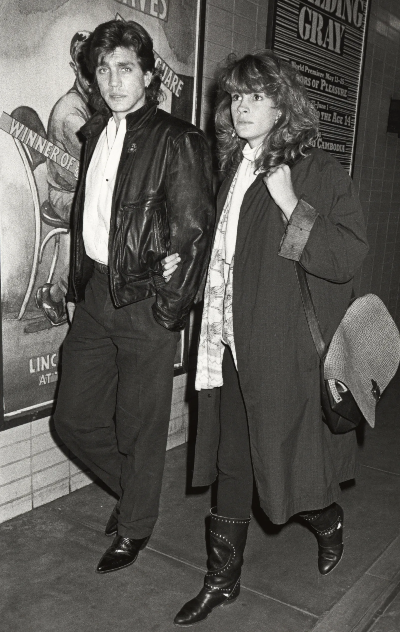 The actor and his famous sister heading to the premiere of "Steaming" in 1986.