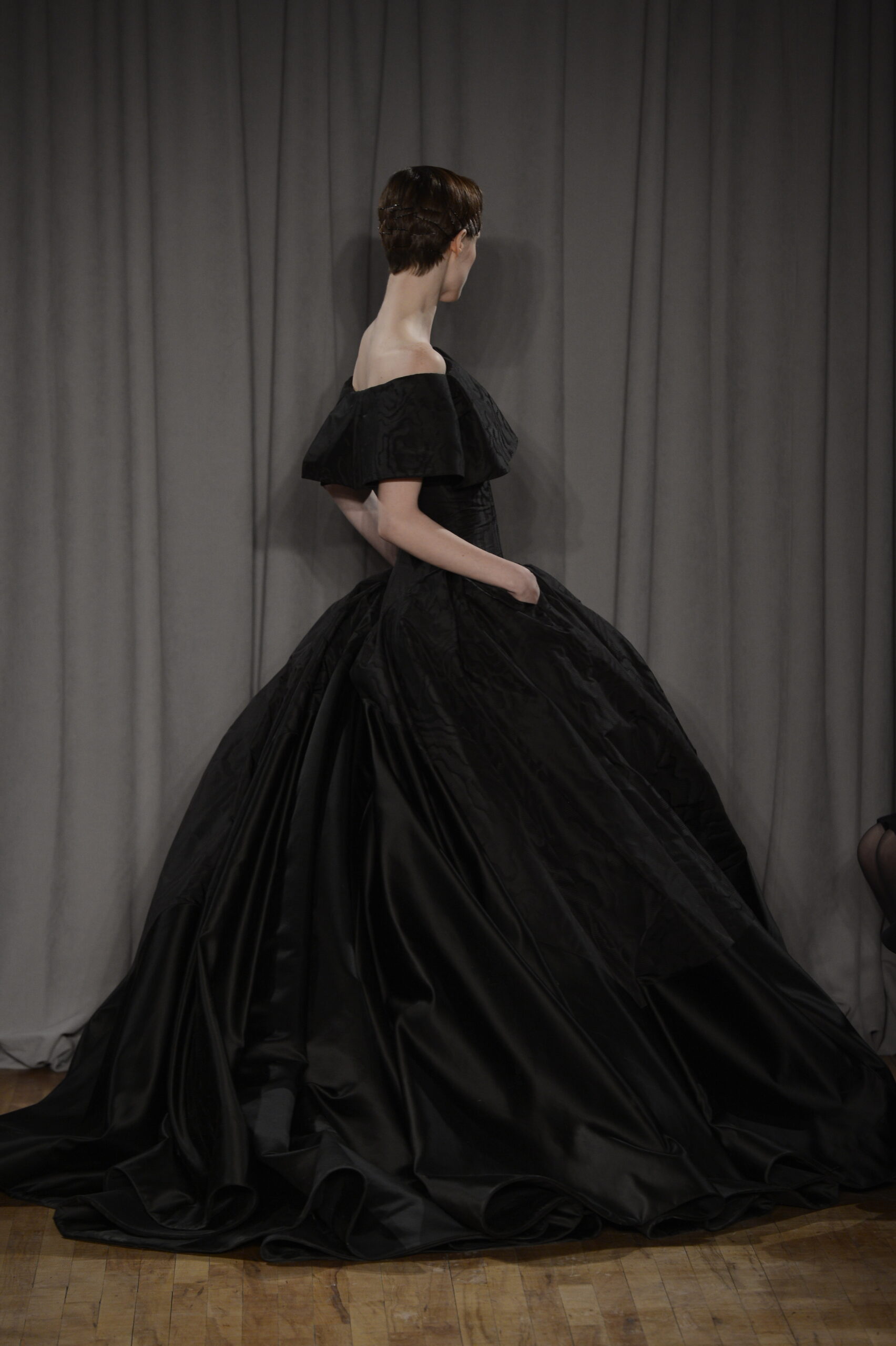 For illustration purposes: A model poses during the Women's New York Fall/Winter Fashion Week 2014 Zac Posen Show