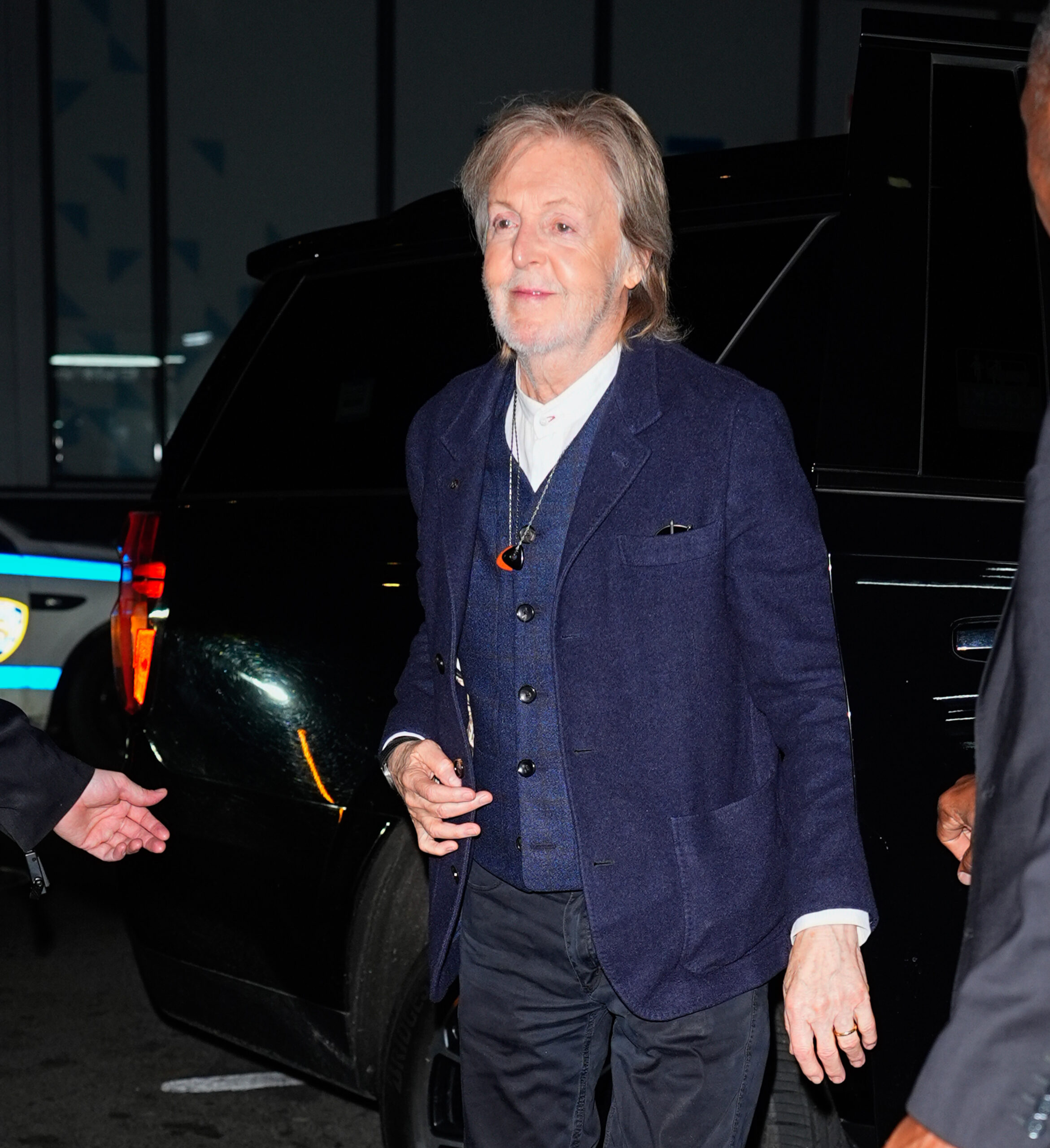 Paul McCartney, pictured at an event in New York City in May 2026, reportedly performed The Beatles' "I Want to Hold Your Hand" during Taylor Swift and Travis Kelce's wedding reception, according to People.