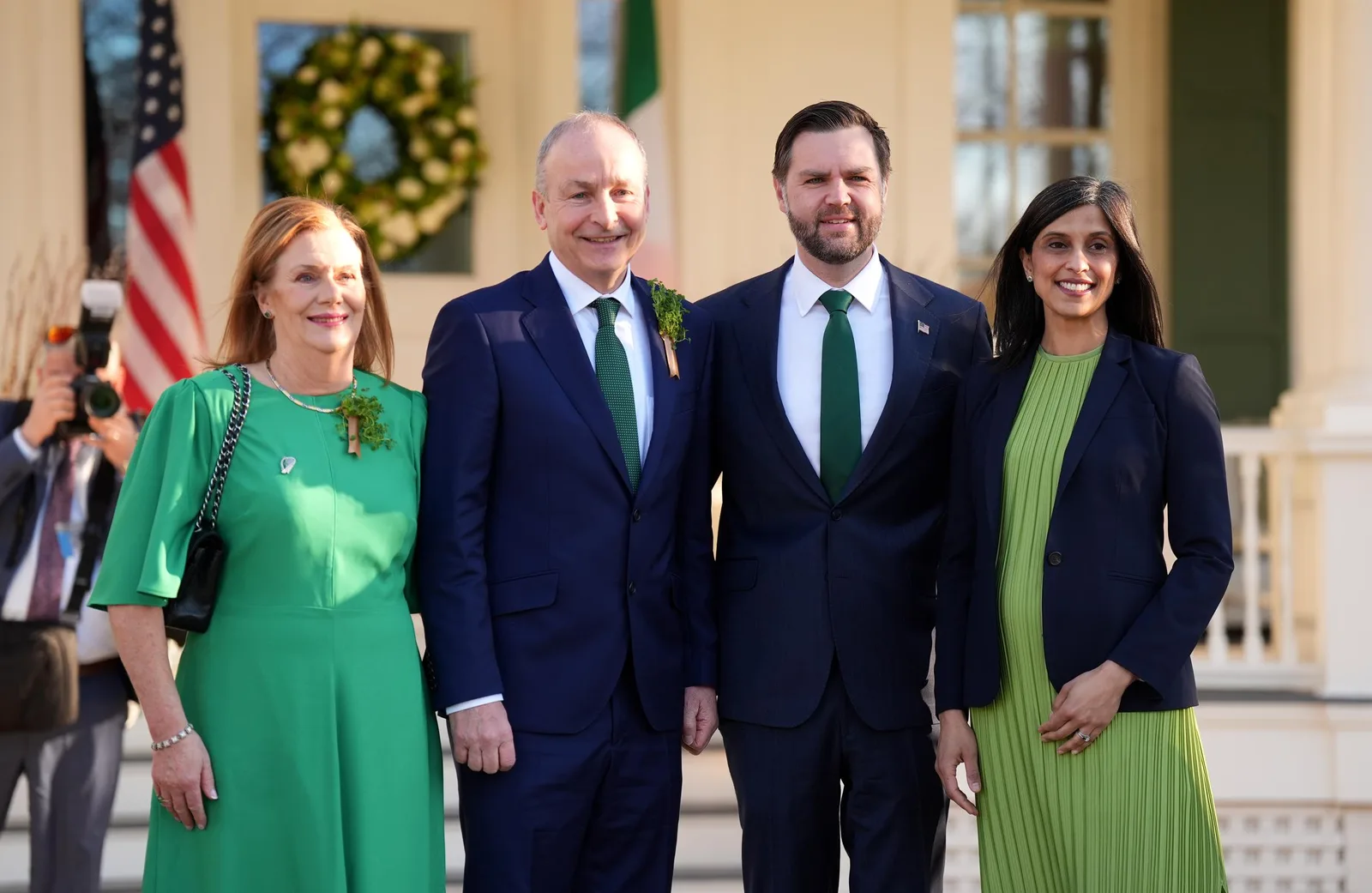 The attention surrounding the Vance family started well before the birth announcement. After these photos were shared in March, many social media users focused on Usha Vance's appearance instead of the meeting with Irish Taoiseach Micheál Martin and his wife, Mary O'Shea.