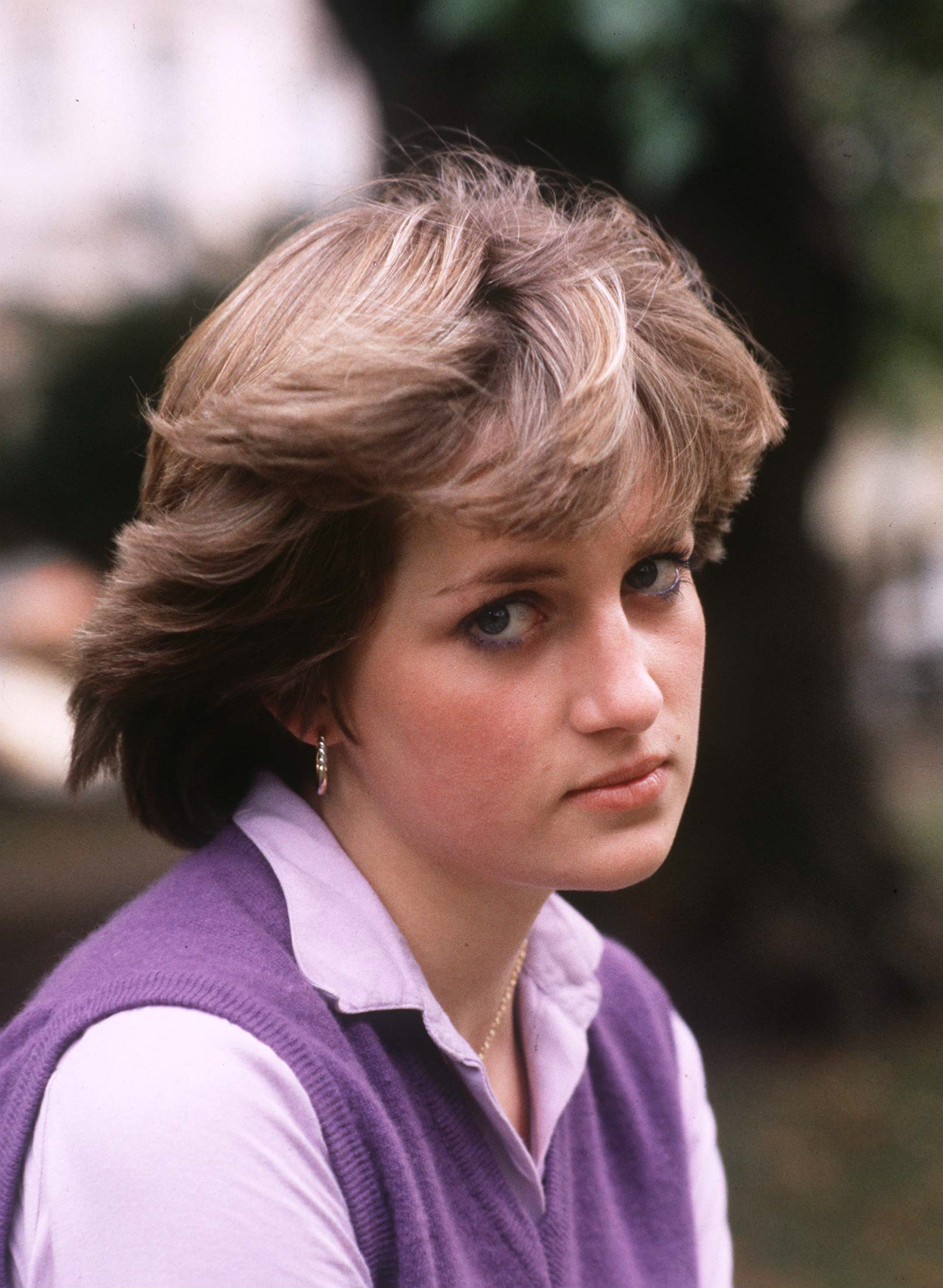 Diana, Princess of Wales, posing for a portrait as a teenager at The Young England Kindergarten Nursery School in London, England, circa 1980.