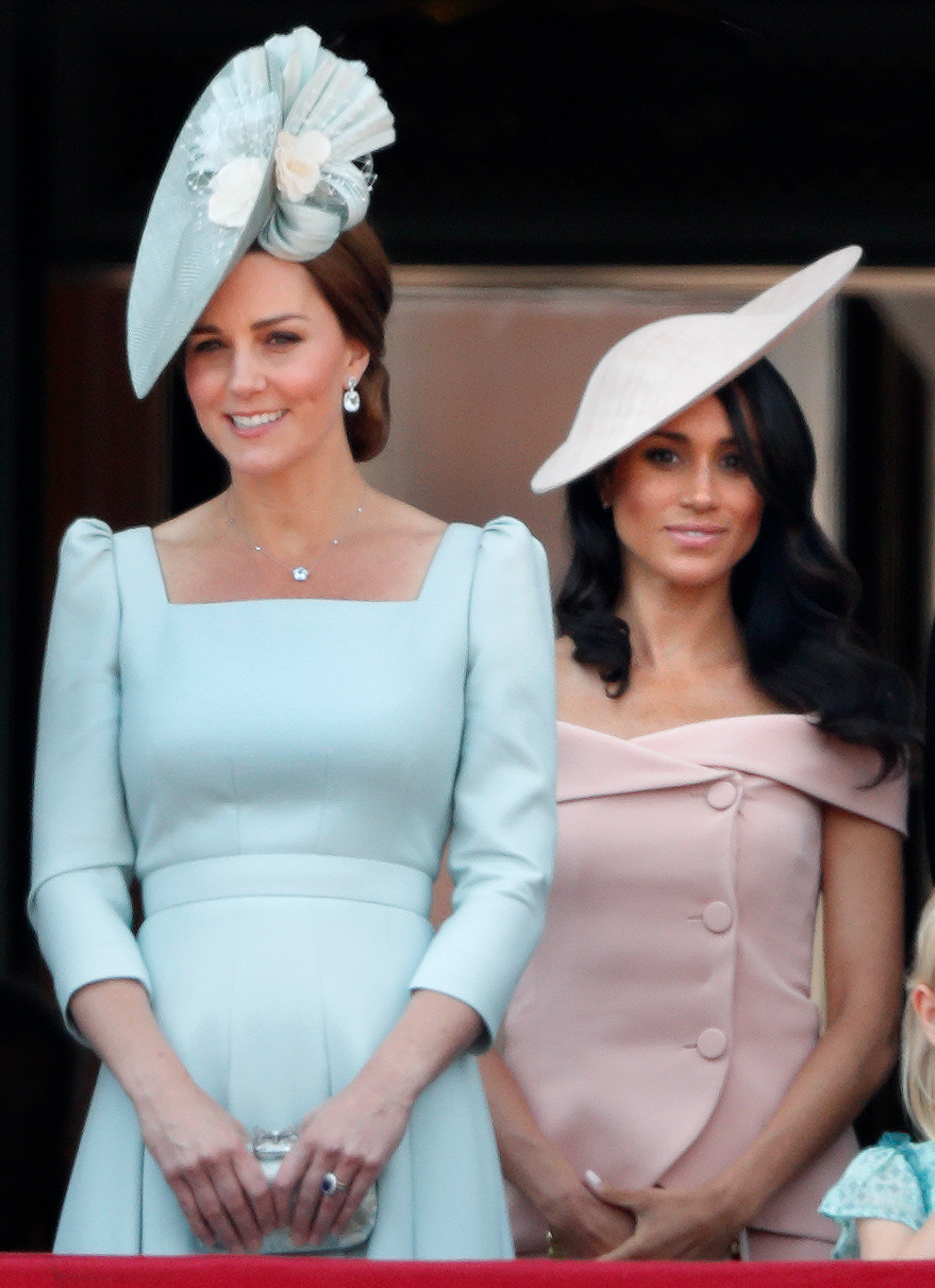 Rumored tensions between Catherine and Meghan Markle consistently made headlines throughout 2018. On this occasion, they stood on the balcony of Buckingham Palace for Trooping the Colour on June 9, 2018, in London, England.