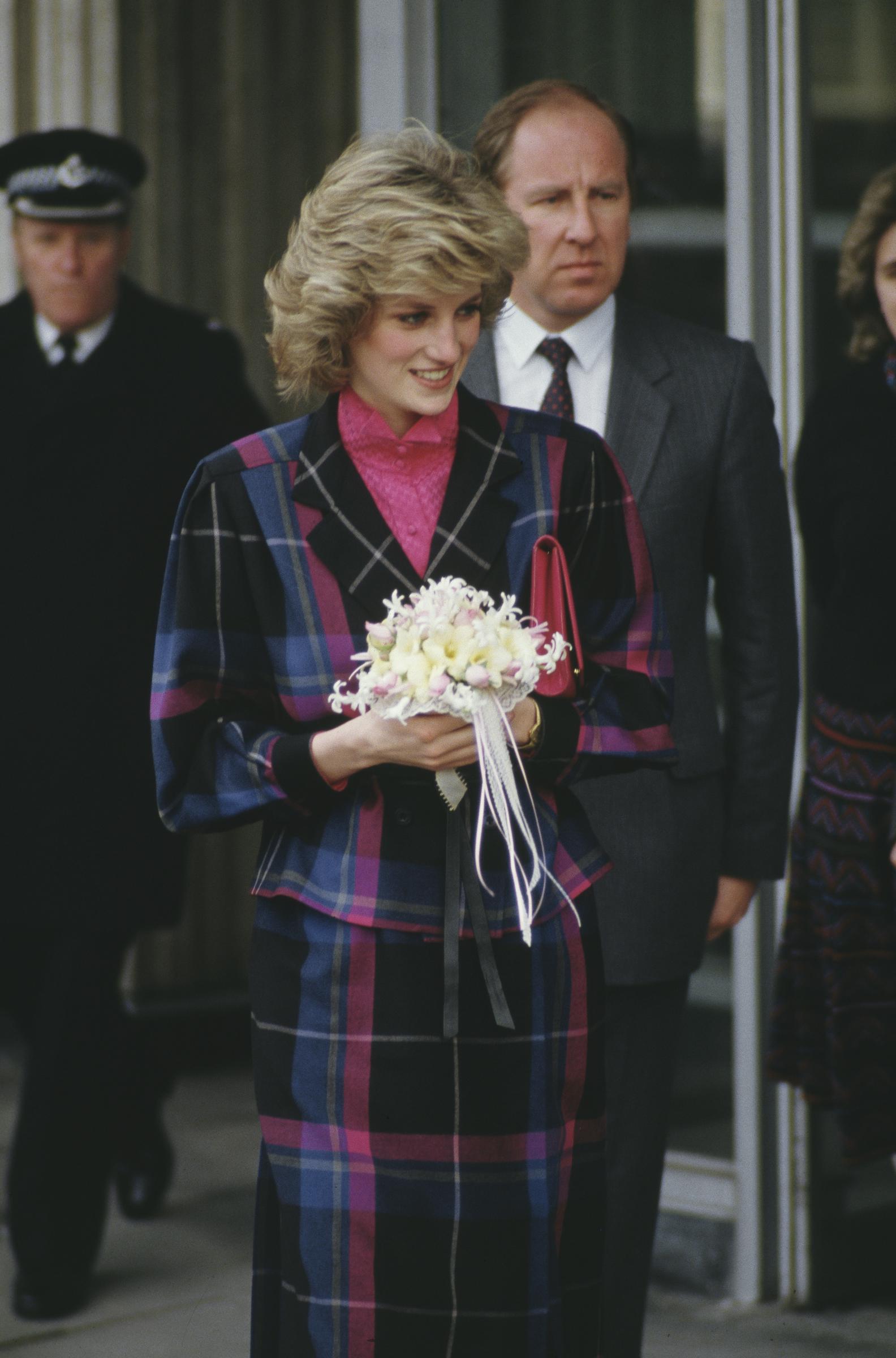 Diana, Princess of Wales, during a visit to Dr. Barnardo's home for children in London, England, in February 1983.