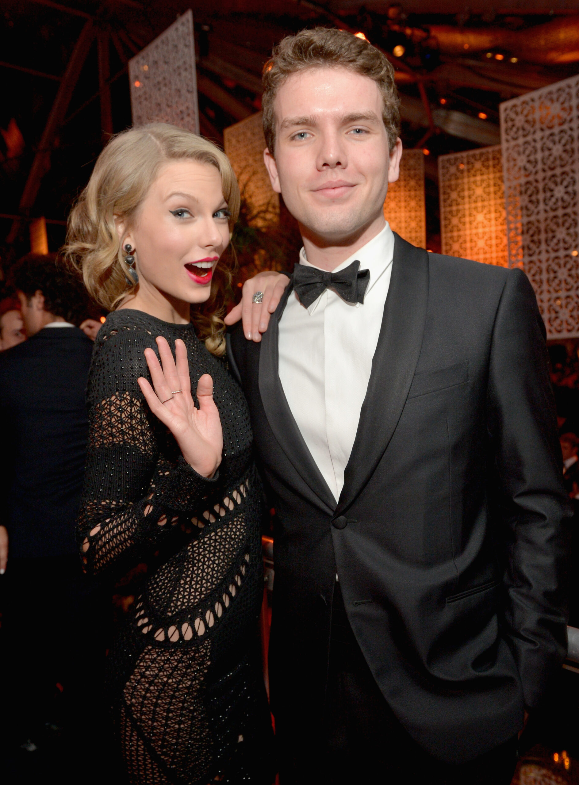 Taylor Swift is pictured with her brother, Austin Swift, at the 2014 Golden Globe Awards after-party in Beverly Hills. According to Bloomberg, Austin stood beside his sister as her man of honor instead of the couple having a traditional bridal party.