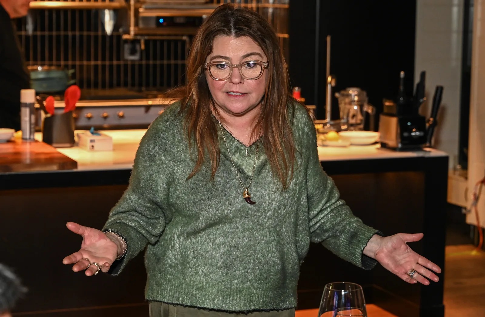 Rachael Ray speaks to attendees during Chef's Corner at the Wine & Food Festival on October 19, 2025