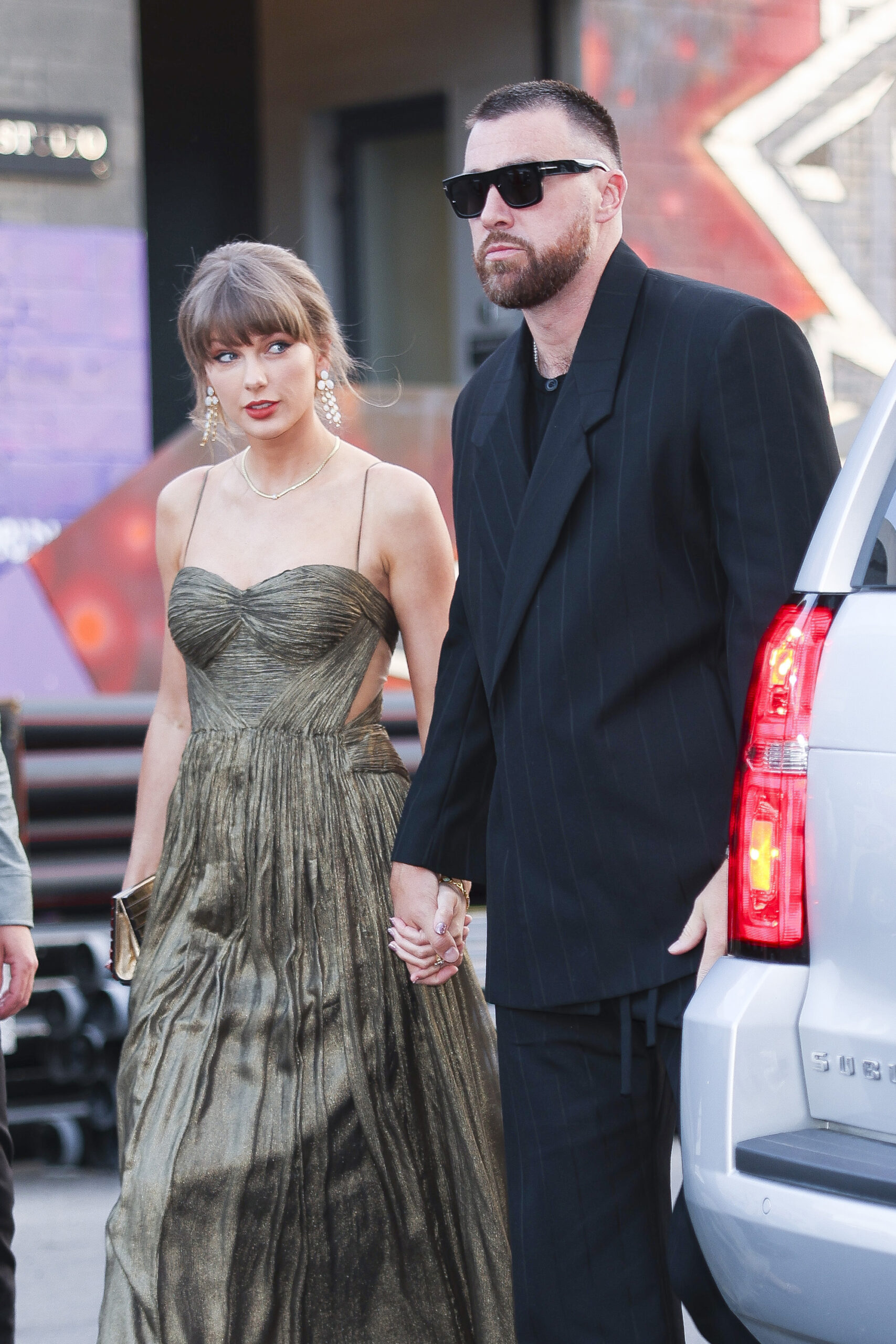Taylor Swift and Travis Kelce are seen in New York City on May 16, 2026, ahead of their July 3 wedding at Madison Square Garden.