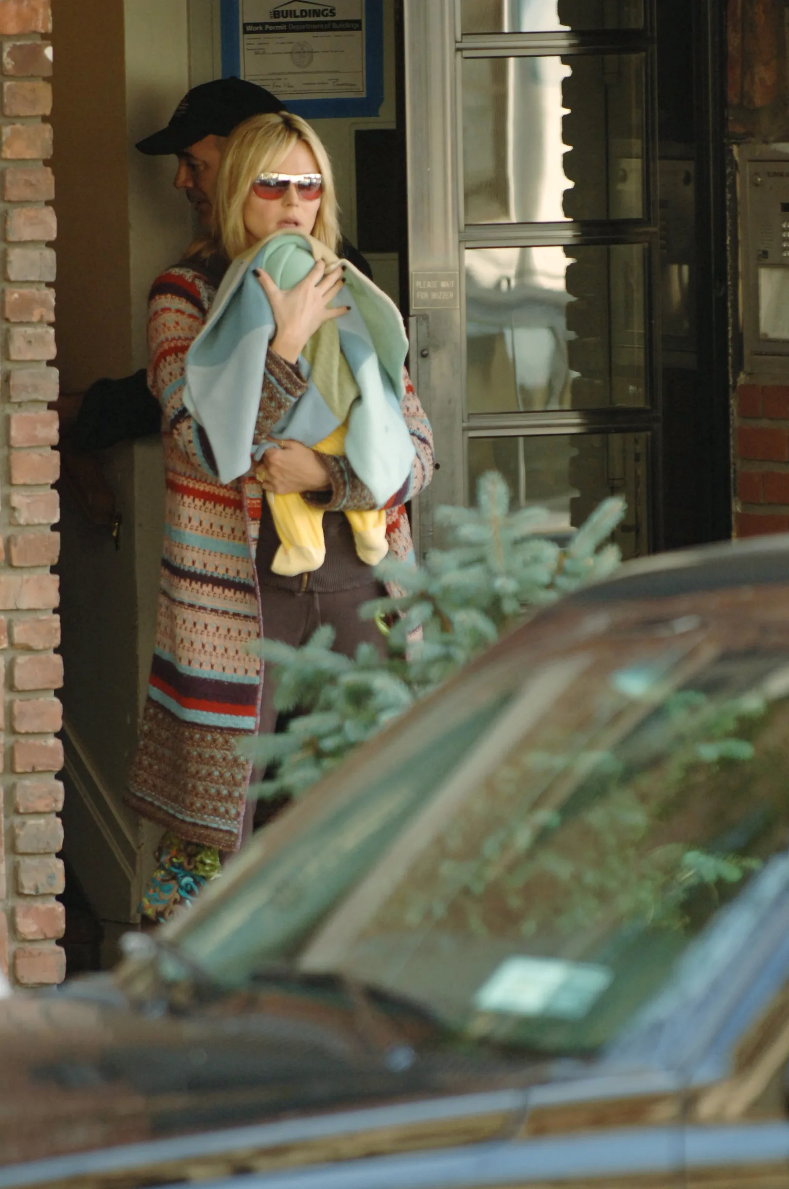 Heidi Klum spotted holding her son Henry Samuel on November 1, 2005, in New York City.