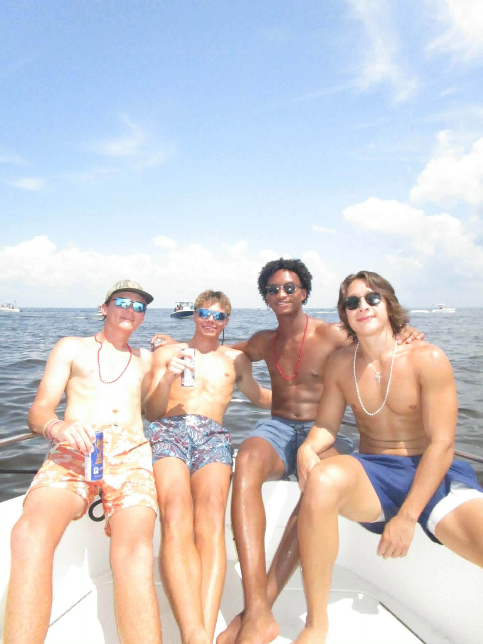 Nolan Wells was known by most of his friends as a protector. Here's a photo of him with other friends on their trip to an island in Mississippi on July 4, 2026.