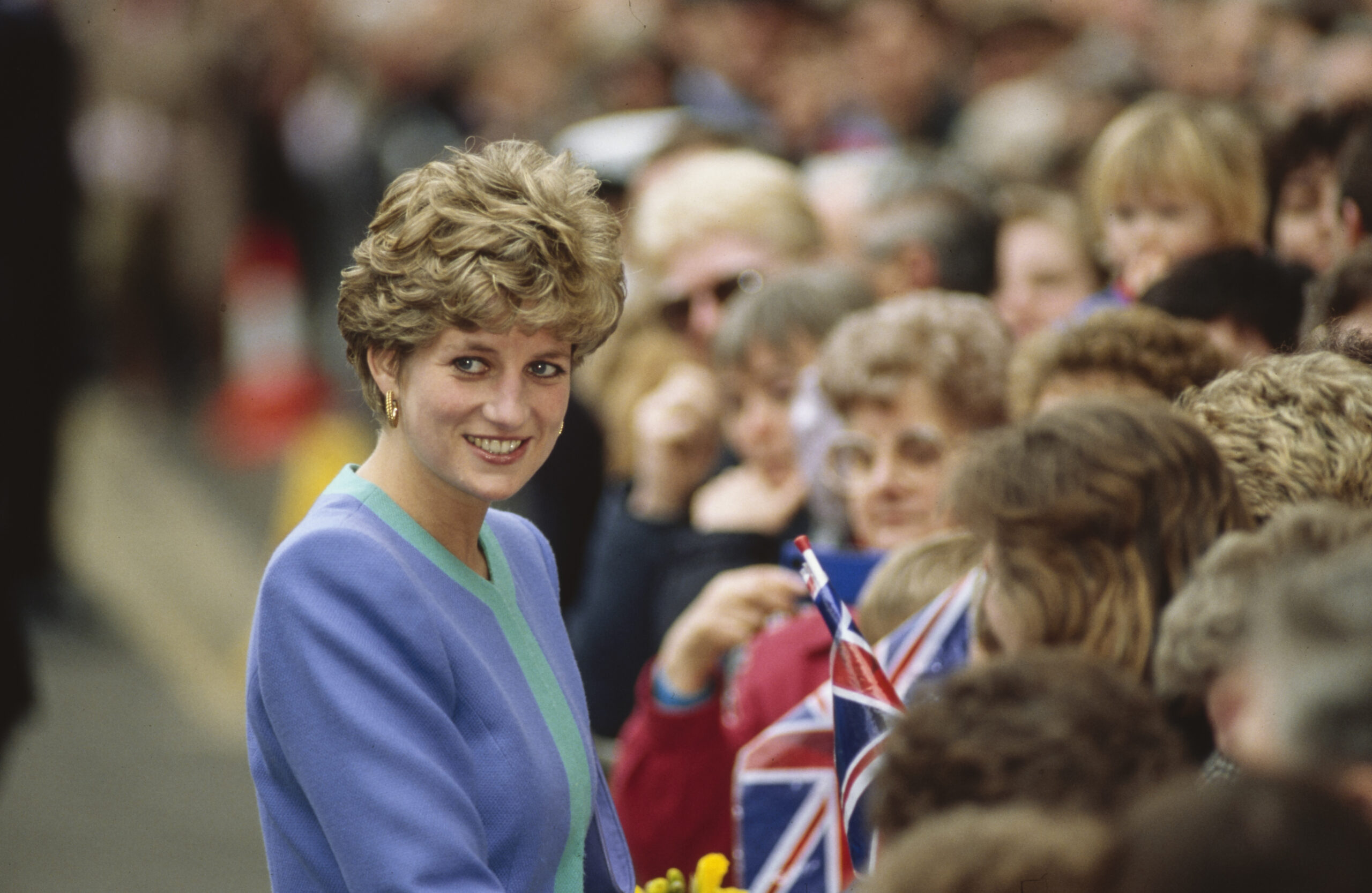 Diana, Princess of Wales, with fans in Lincoln, Wales, in March 1992.