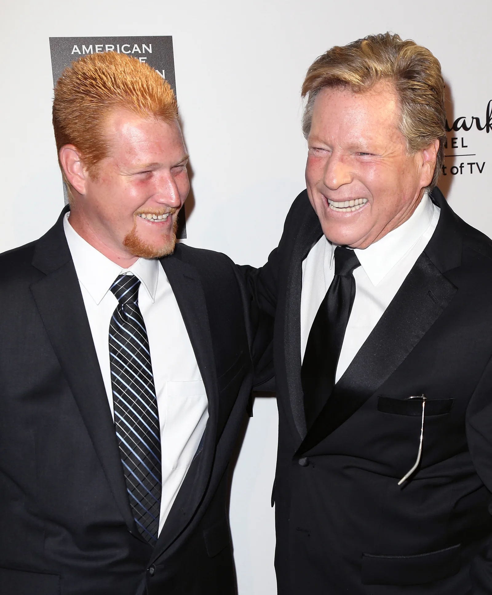 Actor Ryan O'Neal (R) and his son Redmond O'Neal at The Beverly Hilton Hotel on October 5, 2013, in Beverly Hills, California