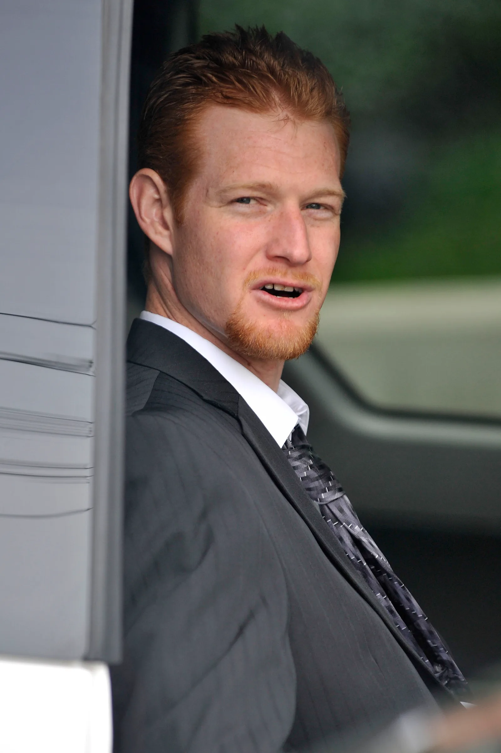 Redmond O'Neal leaves court after a successful progress report on March 27, 2012, in Los Angeles, California
