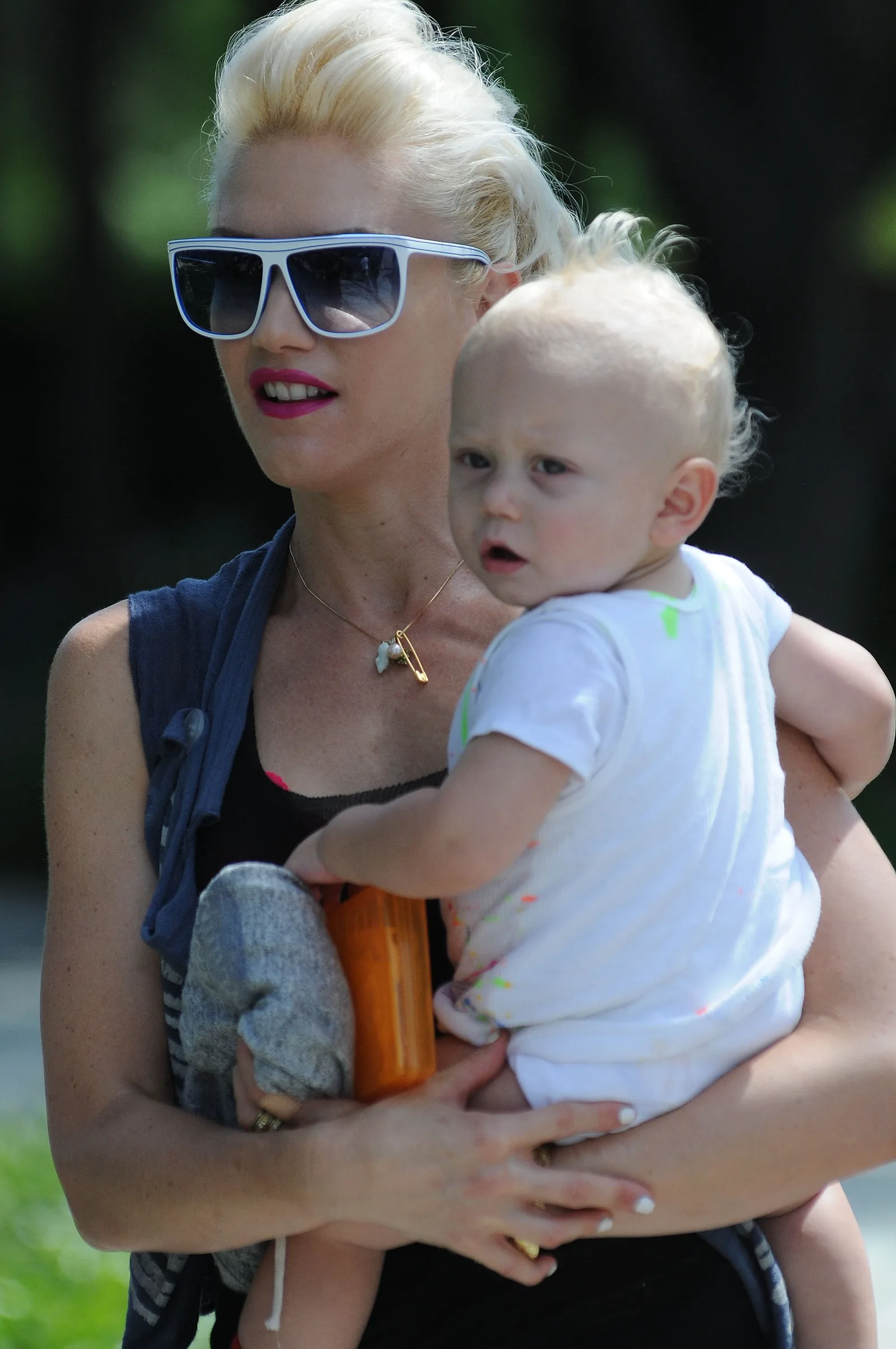 Gwen Stefani enjoyed a casual day out with her son Zuma Nesta Rock Rossdale as they were seen spending time together on August 22, 2009, in Beverly Hills, California.
