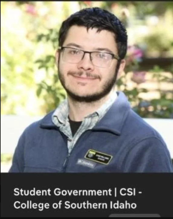 Chad Williams appears in a photo associated with the College of Southern Idaho's Student Government. According to reports, he attended the school from August 2022 through December 2023 before his social media posts—including one describing an armed incident near his childhood home in Waddell, Arizona—resurfaced following the Twin Falls In-N-Out shooting investigation.