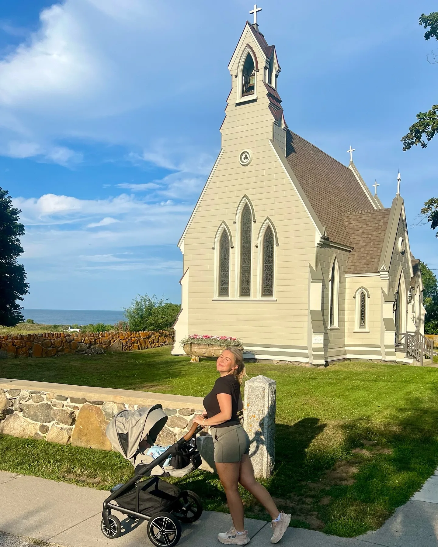 Family life also extended beyond the Washington interiors, with stroller walks and quieter outings appearing among Leavitt's social-media images. Scenes like this feel especially relevant now that she has said she wants to devote more of her time and energy to motherhood.