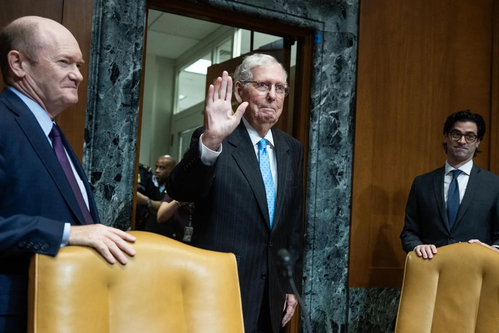 Earlier this year, McConnell announced that he would not run for an eighth Senate term, saying he still had "unfinished business" to complete before leaving office. His office says he has remained in contact with staff on Senate and Kentucky matters during his recovery.