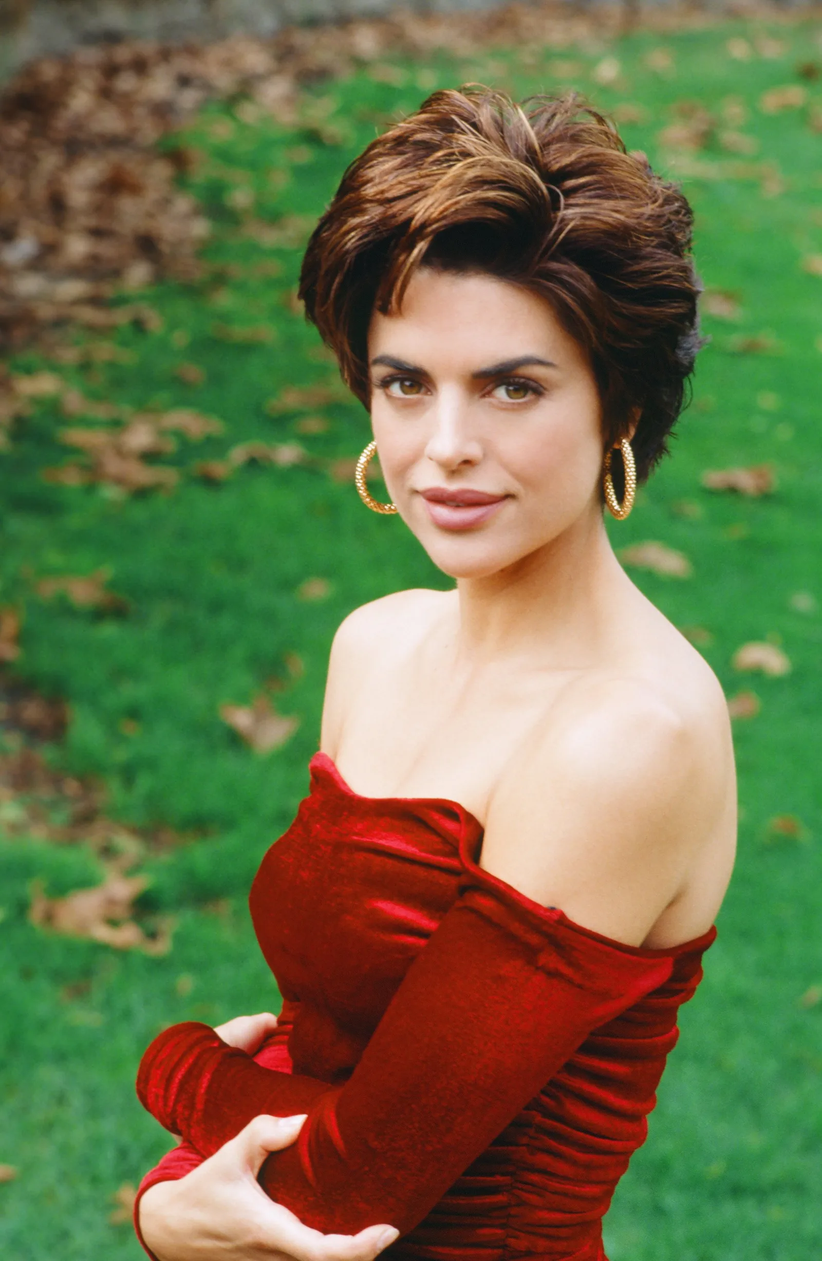 Lisa Rinna posing as Billie Reed from "Days of Our Lives" in 1992.