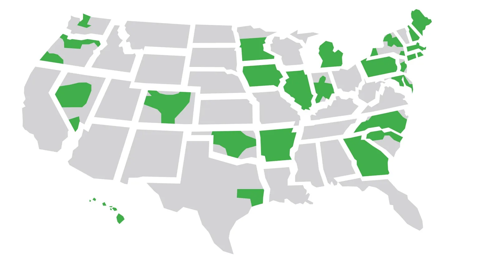 Illustration of the United States. Illnesses linked to the Salmonella outbreak have been reported in 17 states while federal investigators continue tracing the source.