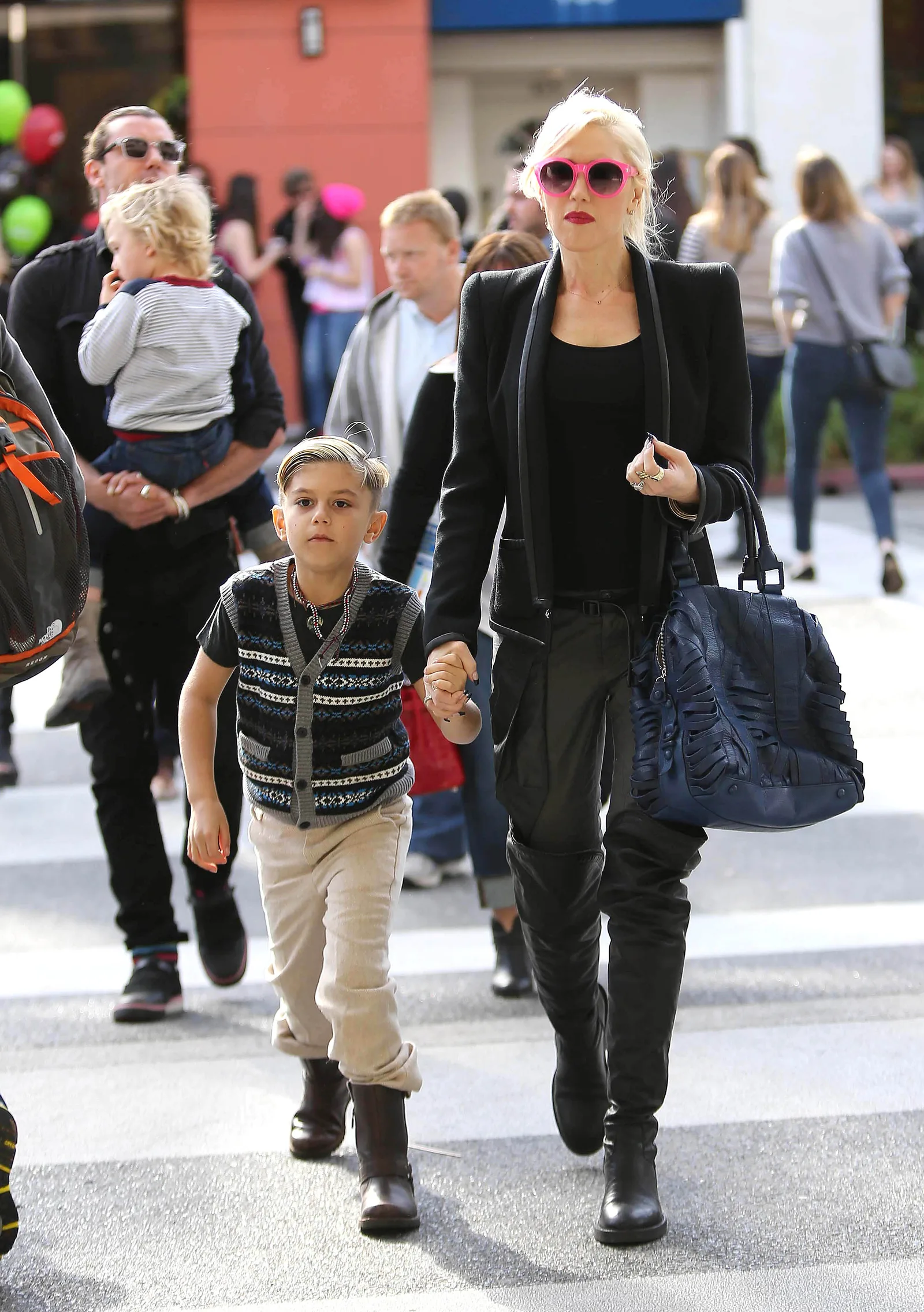 Gwen Stefani and Gavin Rossdale enjoyed a family outing with their sons Kingston James McGregor Rossdale and Zuma Nesta Rock Rossdale on January 27, 2013, in Los Angeles, California.